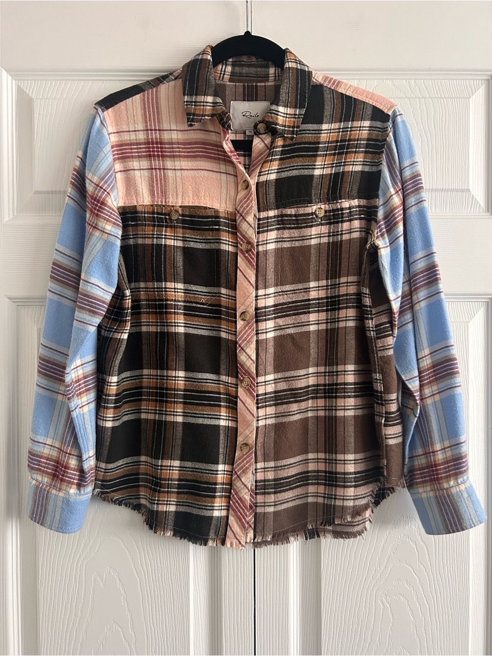 Rails Brando Chelsea Plaid Patchwork Cotton Blend Western Rodeo Cowgirl Shirt.